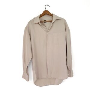 Ike Behar Casual‎ Button Down Cotton Neutral Cream - Size 16/34 (L?)